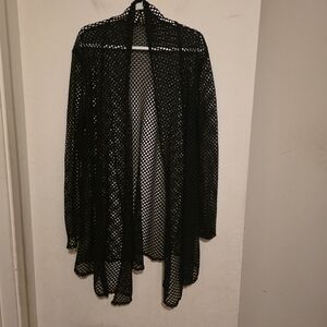 Togal Elegant Black Mesh Women's Swim Coverup Size Large